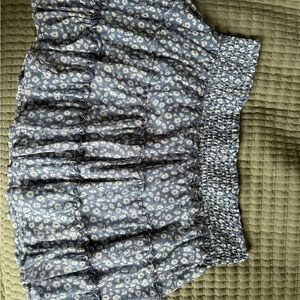 American Eagle Floral Blue Smocked Skirt